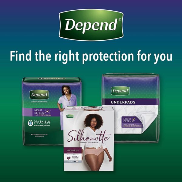 Depend Night Adult Underwear for Women,, Medium, 60 Count (4 Packs of 15) - Image 5