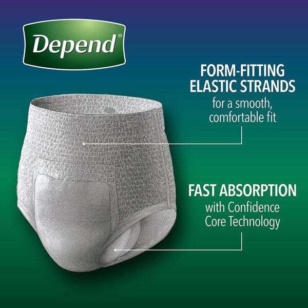 Depend Night  Adult Underwear for Men, Small/Medium, 32 Count (2 Packs of 16) - Image 5