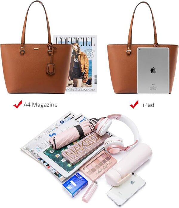 Handbags for Women Shoulder Bags Tote Satchel Hobo 3pcs Purse Set - Image 4