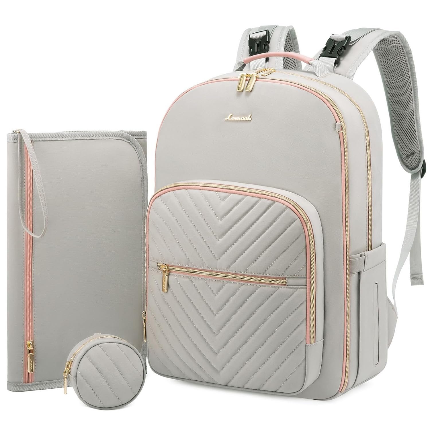 Diaper Bag Backpack, LOVEVOOK Quilted Baby Bag