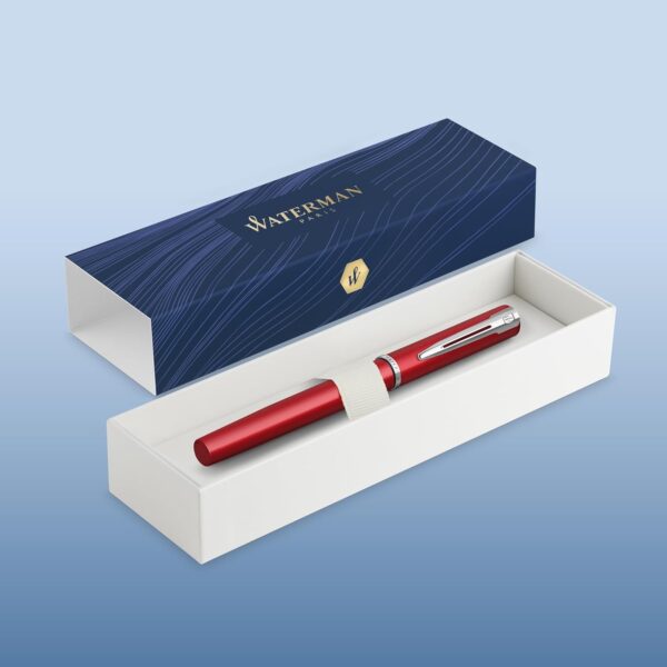 Waterman Graduate Allure Fountain Pen, Red Lacquer, Fine Nib, Blue Ink - Image 2