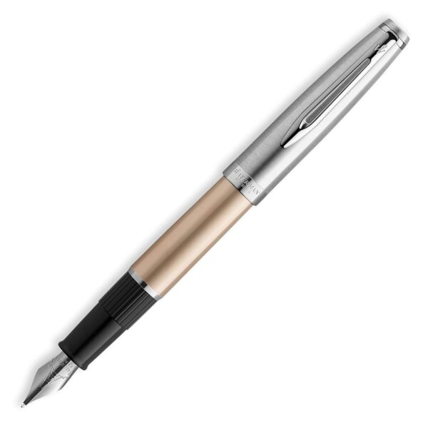 Waterman Emblème Deluxe Fountain Pen, Gold with Chrome Trim