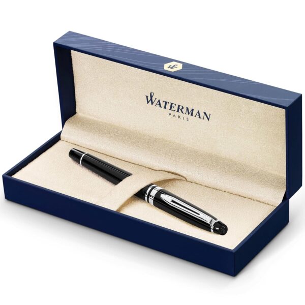 WATERMAN Expert Black, Rollerball Pen with Fine Black refill