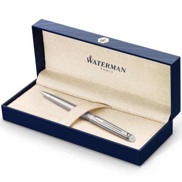 WATERMAN Hemisphere Ballpoint Pen, Medium Point, Stainless Steel with Chrome Trim