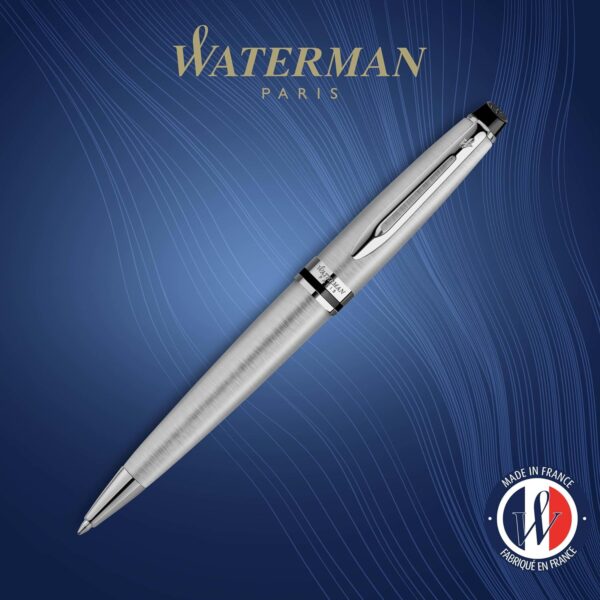 WATERMAN Expert Stainless Steel, Ballpoint Pen with Medium Blue refill - Image 2