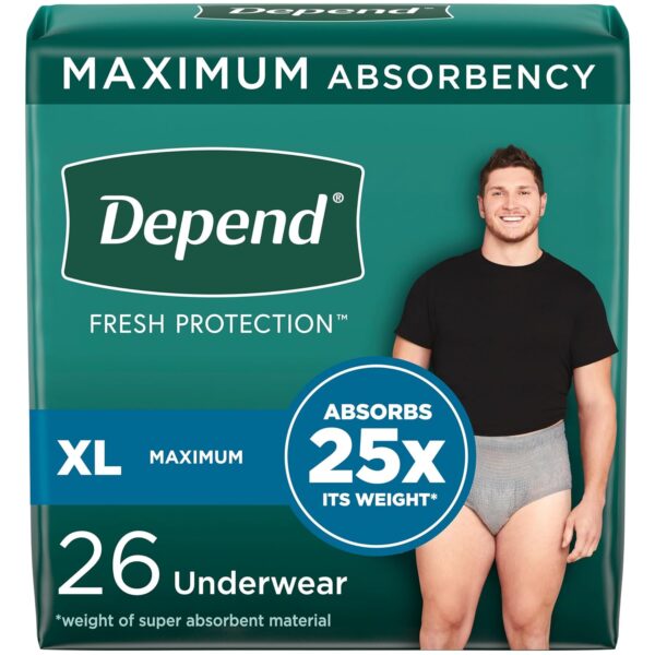 Xl, 26: Depend Fit-Flex Incontinence Underwear For Men