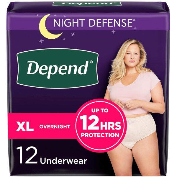 Depend Night Defense Incontinence Overnight Underwear for Women