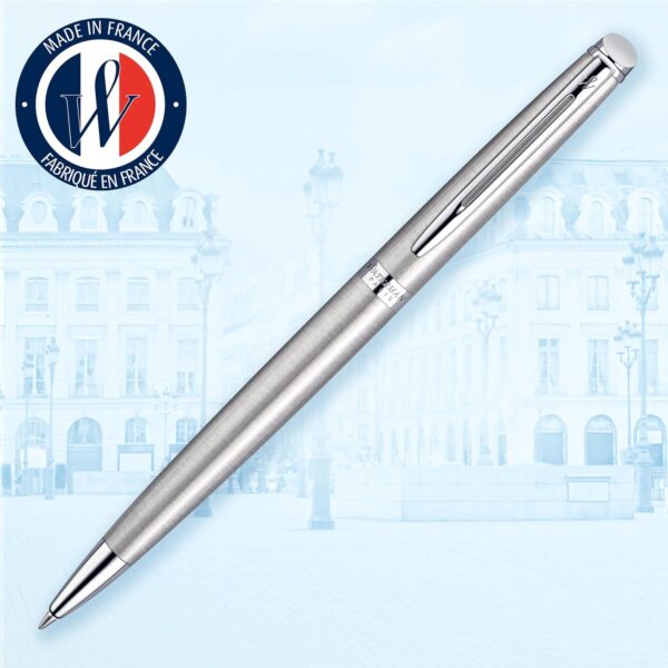 WATERMAN Hemisphere Ballpoint Pen, Medium Point, Stainless Steel with Chrome Trim - Image 2