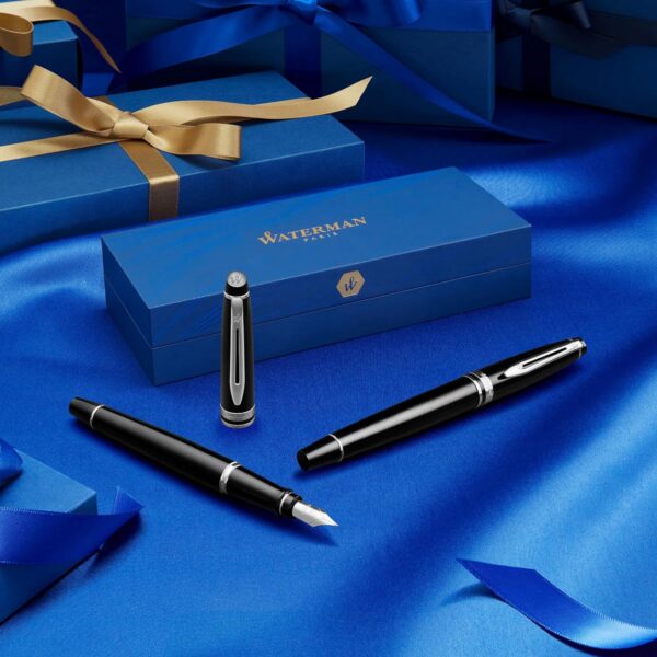 Waterman Expert Matte Black, Fountain Pen with Fine nib and Blue ink - Image 2