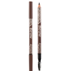 VASANTI Brow Powder Pencil Dark Brown - Long Lasting Waterproof Brow Pencil with Spoolie Brush - Shapes, Defines, Fills Eyebrows