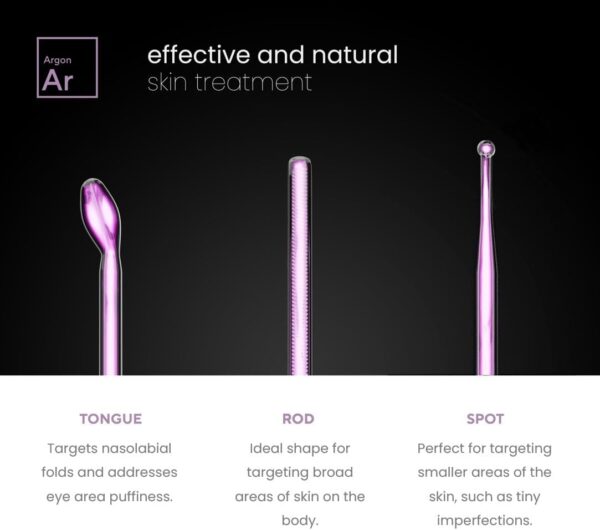 NuDerma Professional Skin Therapy Wand - Portable Skin Therapy Machine with 6 Neon & Argon Wands - Image 3