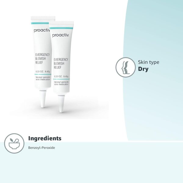 Proactiv Emergency Blemish Relief - Benzoyl Peroxide Gel - Acne Spot Treatment for Face and Body - 2 Pack, .33 Oz - Image 8