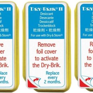 Dry-Brik® II Desiccant Blocks - 3 Blocks (1 Pack of 3 Blocks)| Replacement Moisture Absorbing Block for the Global II and Zephyr by Dry & Store