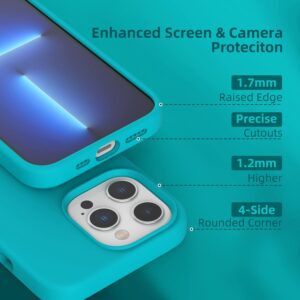 K TOMOTO Compatible with iPhone 13 Pro Case, [Drop Protection] [Anti-Fingerprint] Shockproof Liquid Silicone Cover with Microfiber Lining Phone Case for iPhone 13 Pro 6.1" (2021), Teal