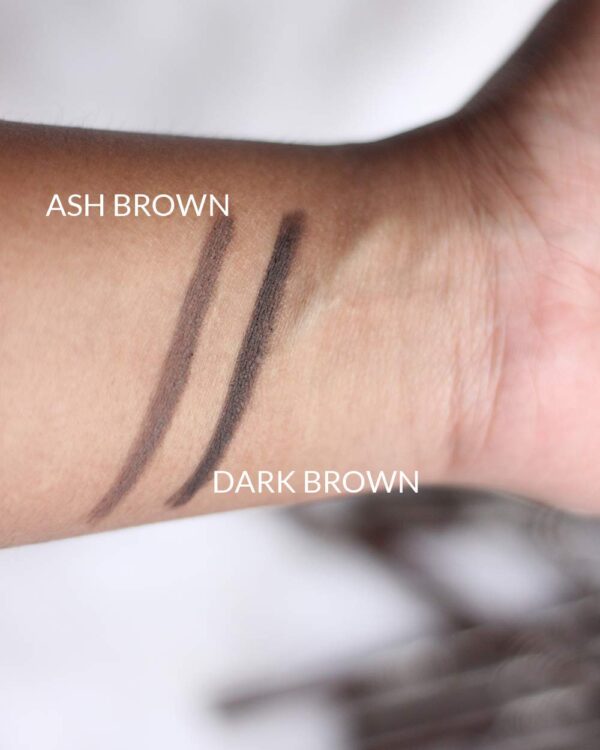 VASANTI Brow Powder Pencil Dark Brown - Long Lasting Waterproof Brow Pencil with Spoolie Brush - Image 2