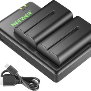 NEEWER NP-F550 Battery Charger Set Compatible with Sony NP-F970 F750 F770 F960 F550 F530 F330 F570 CCD-SC55 TR516 TR716 TR818 TR910 TR917, NEEWER Led Light/Monitor/Camera Slider