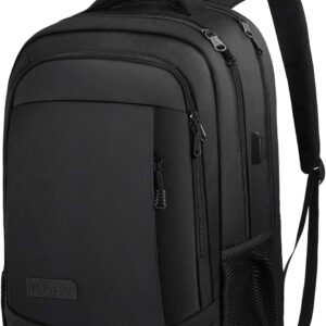 Monsdle Travel Laptop Backpack Anti Theft Backpacks with USB Charging Port, Travel Business Work Bag 15.6 Inch College Computer Bag for Men Women, Black