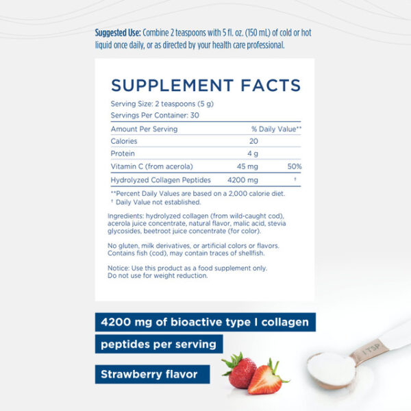 Nordic Naturals Nordic Beauty Marine Collagen Powder, Strawberry - 5.29 Oz - Image 2