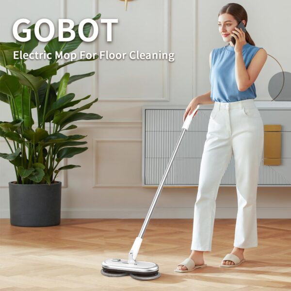 GOBOT Electric Mop with Motorized Dual Spinning Mopheads, Lightweight & Rechargeable - Image 2