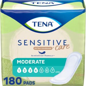 TENA Incontinence Pads, Bladder Control & Postpartum for Women, Moderate Absorbency, Long, Intimates - 180 Count