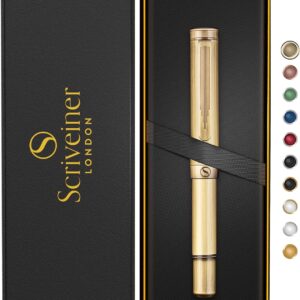 Scriveiner Brass EDC Luxury Rollerball Pen, Stunning Heavy Pocket Pen