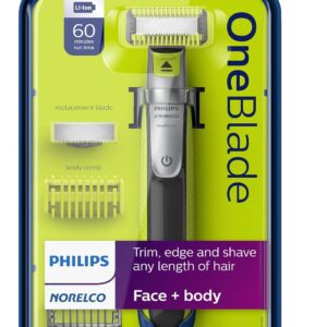 Philips Norelco OneBlade Face + Body Hybrid Electric Trimmer and Shaver, QP2630/70