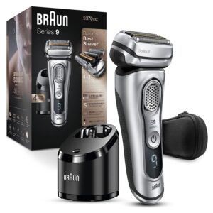 Braun Electric Razor for Men With Precision Beard Trimmer, Rechargeable, Wet & Dry Foil Shaver, Clean & Charge Station & Travel Case, Silver, 3...