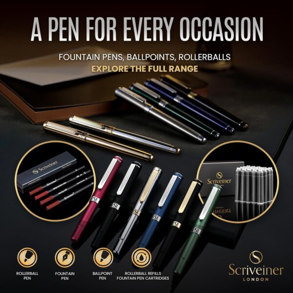 Scriveiner Silver Chrome Rollerball, Award Winning Luxury Pen - Image 5