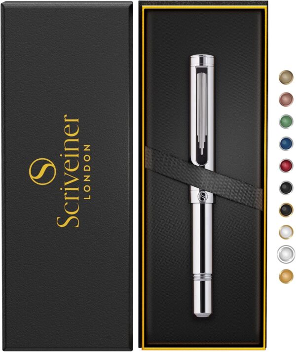 Scriveiner Silver Chrome Rollerball, Award Winning Luxury Pen - Image 9