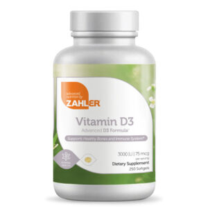 Zahler's Vitamin D3 Softgels 3000 Iu General Health 250 Softgels