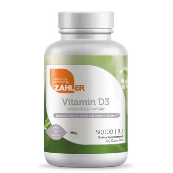 Zahler's Vitamin D3 Capsules 50 000 Iu General Health 120 Capsules