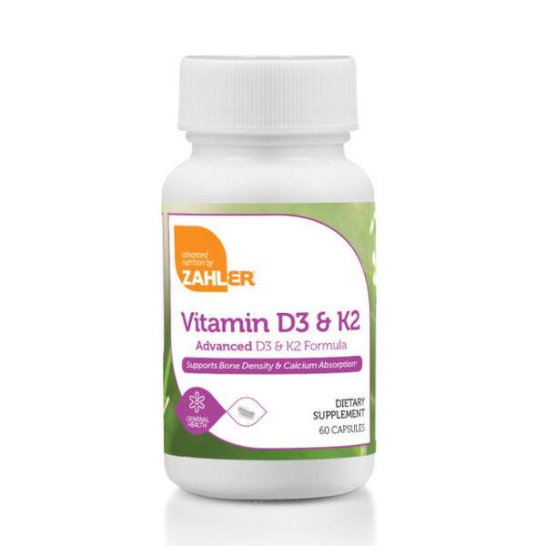 Zahler's Vitamin D3 And K2 Capsules General Health 60 Capsules