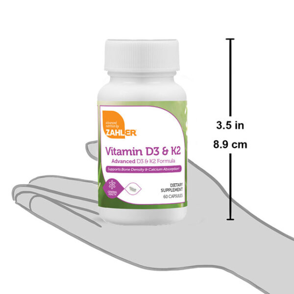 Zahler's Vitamin D3 And K2 Capsules General Health 60 Capsules - Image 2