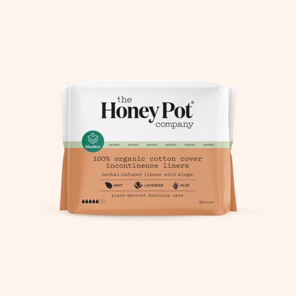 Honey Pot Organic Cotton Cover Herbal Incontinence Pantiliners With Wings