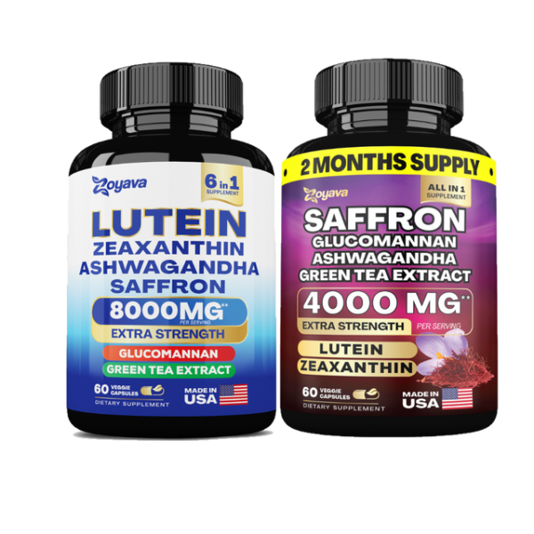 Zoyava Ultimate Bundle: Sightshield Lutein And Zeaxanthin Supplements 8000 Mg And Saffron Zestyzen Blend - 4,000Mg