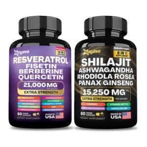 Zoyava Elevate Your Vitality & Unleash Youthfulness: Revitalize Resveratrol 21,000Mg & Shilajit Power Shilastrength Blend 15,250Mg