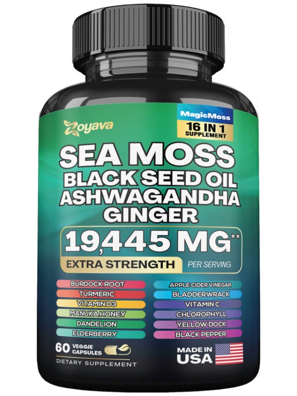 Zoyava Sea Moss 16-In-1 For Total Wellness - Magic Moss Super Blend Capsules - 19,445Mg Power!