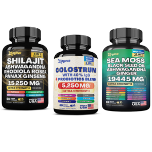 Zoyava Vitality Tfor Ultimate Wellness: Bovine Colostrum Capsules (5250Mg), Sea Moss 16-In-1 Magic Moss Super Blend (19,445Mg), And Shilajit Power Shilastrength Blend (15,250Mg)