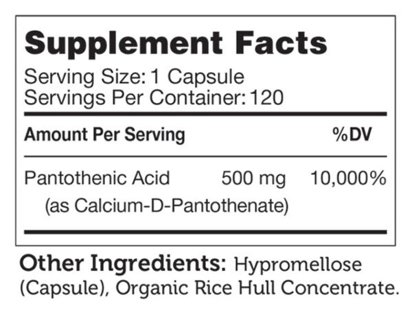 Zahler's Pantothenic Acid General Health 120 Capsules - Image 4