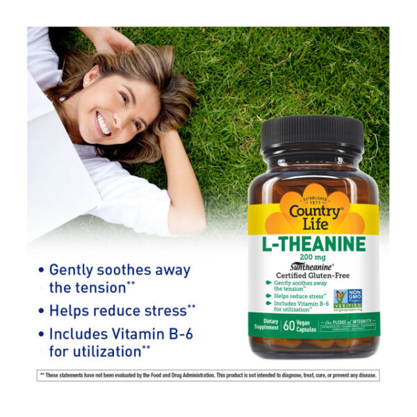 Country Life Suntheanine L-Theanine 200 mg - Image 3