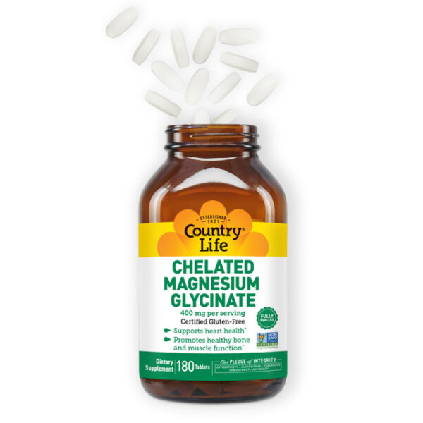 Country Life Chelated Magnesium Glycinate (180 tablets) - Image 3