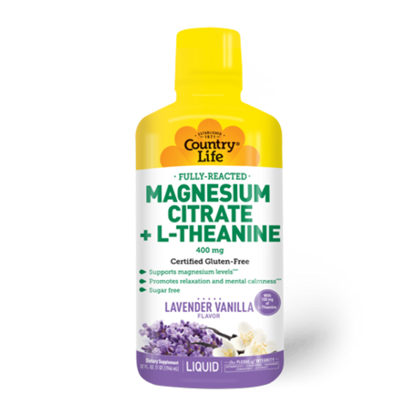 Country Life Magnesium Citrate + L Theanine liquid 32oz