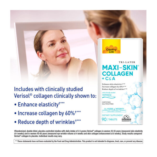 Country Life Maxi-Skin Collagen + C&A Tablets - Image 3