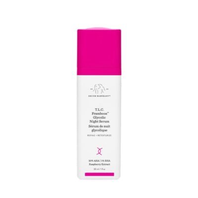 Drunk Elephant T.L.C. Framboos Glycolic Night Serum - Skin Care Brightening Night Serum. Repackaging (30 mL / 1 Fl Oz)