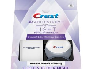 Crest 3D Whitestrips with Light, Teeth Whitening Strip Kit, 20 Strips (10 Count Pack)