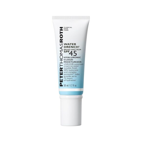 Peter Thomas Roth | Water Drench Broad Spectrum SPF 45 Hyaluronic Cloud Moisturizer | SPF Moisturizer For Face, Lightweight Sunscreen For Face (Pack of 1)