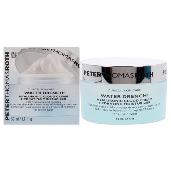 Peter Thomas Roth | Water Drench Hyaluronic Cloud Cream | Hydrating Moisturizer for Face, Up to 72 Hours of Hydration for More Youthful-Looking Skin, Fragnance Free, 1.69 Fl Oz