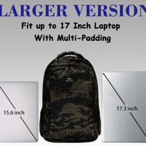 1. Separate Laptop Compartment: Fits UNDER 15.6 Inch Laptops (Gaming Laptop and Laptop over 16 inch is recommended to choose the 17 inch size version MATEIN backpack) 2. Main Compartment: Thin clothes, headset, books, magazine, camera, notebook, etc. 3. Front Compartment: For Phones, pen, keys, wallet, purse, glasses and other small items 4. Side Pockets: Sturdy Elasticized Mesh Pockets on both sides, fit water bottle, small compact umbrella and other items 5. Theft Proof Back Pocket: Passport, Cellphone, Wallet, Earphone