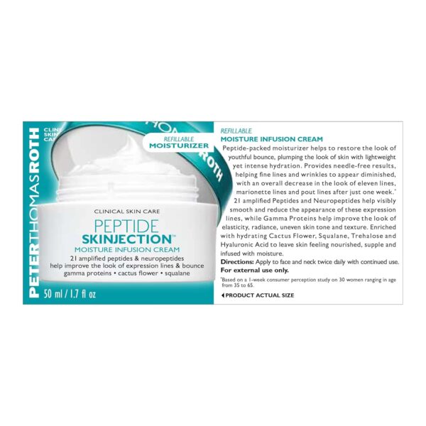 Peter Thomas Roth | Peptide Skinjection Moisture Infusion Cream, Refillable Moisturizer, For Loss of Firmness and Elasticity, Fine Lines & Wrinkles, Dryness, 21 Amplified Peptides & Neuropeptides - Image 2