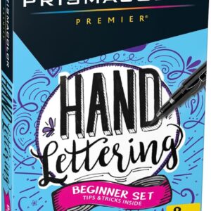 Prismacolor Premier Beginner Hand Lettering Set With Illustration Markers, Art Markers, Pencils, Eraser And Tips Pamphlet, Adult Coloring, 8 Count